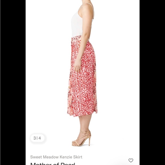 Mother of Pearl Sweet Meadow Kenzie Silk Midi Wrap Skirt pink floral Size 6 GUC - Picture 2 of 15